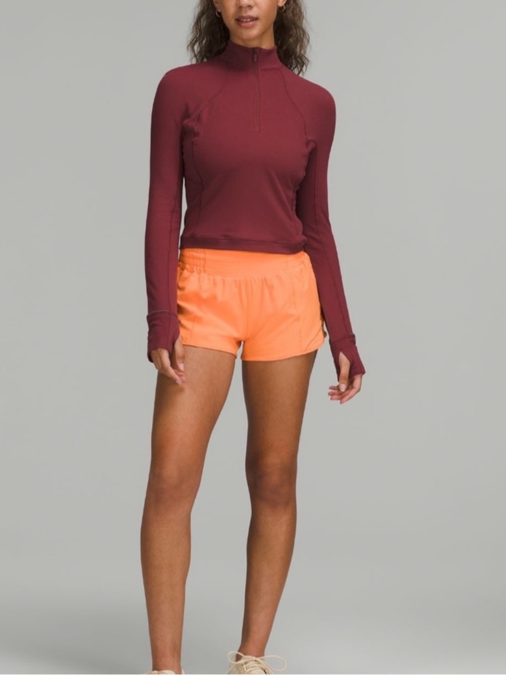 Lululemon It’s Rulu Run Half Zip Cropped | Mulled Wine Sz 8 - Picture 2 of 7